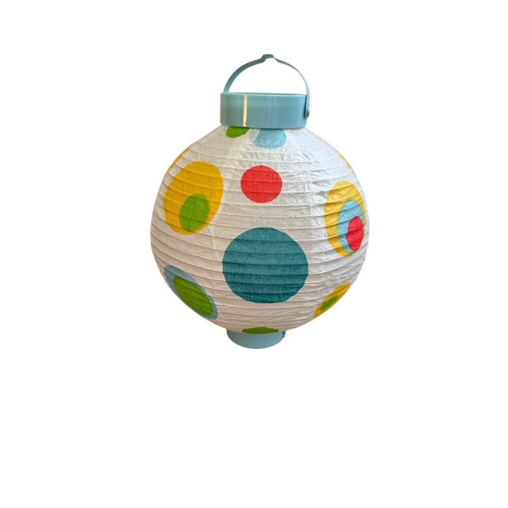 Crate and Barrel Party Decor Retro Dots Flameless Hanging Paper Lantern Set